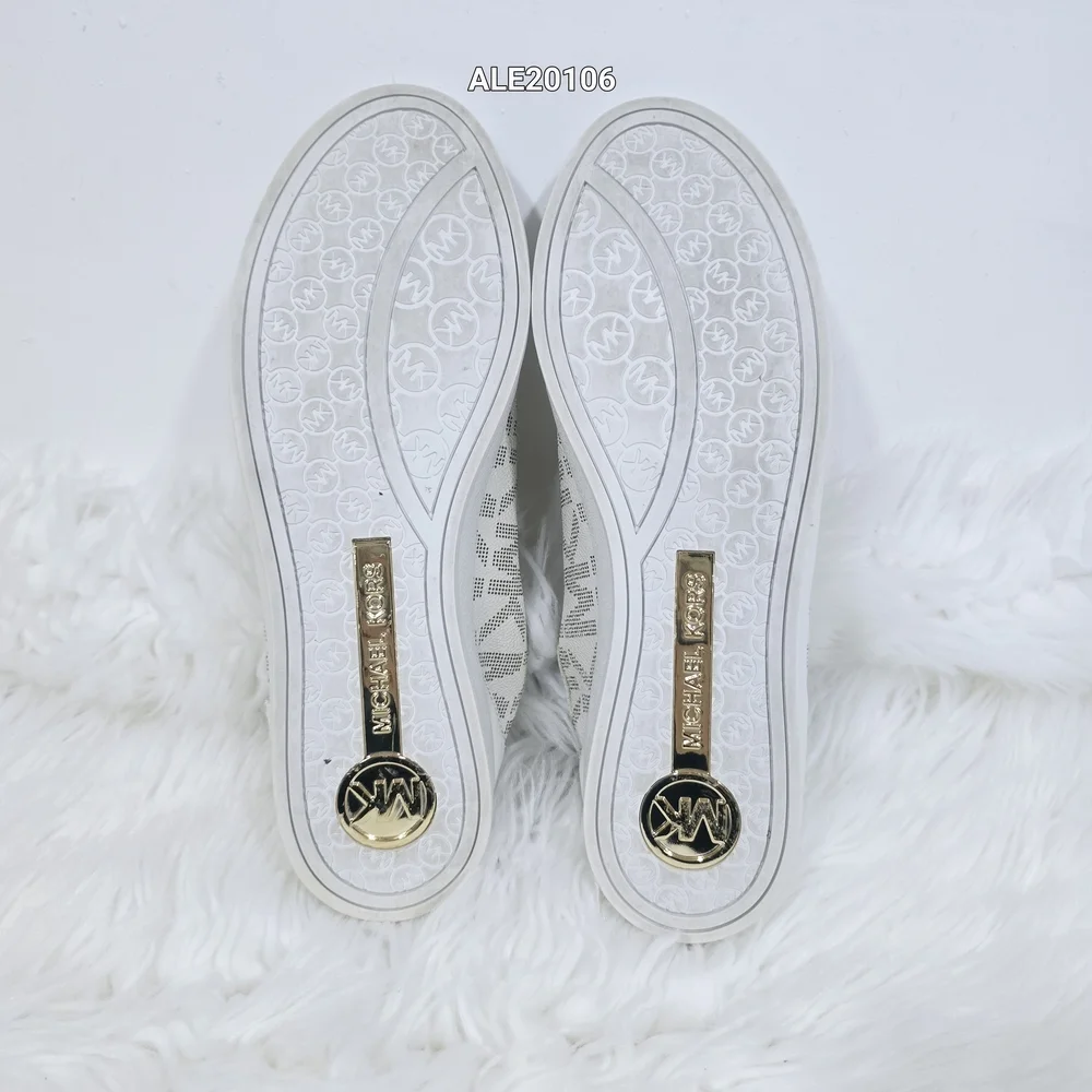 Michael Kors White and Cream Women's Sneakers Size 9.5